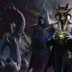 Dark-robed cultists from the Cult of Dragons carry a mysterious artifact, while a green-eyed, chained dragon lurks in the background.